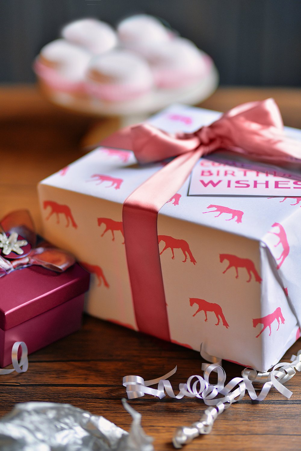 2'x5'  ROLL - LOPING HORSE WRAPPING PAPER | CPP_4956-BIRTHDAY_PRESENT_pink.jpg